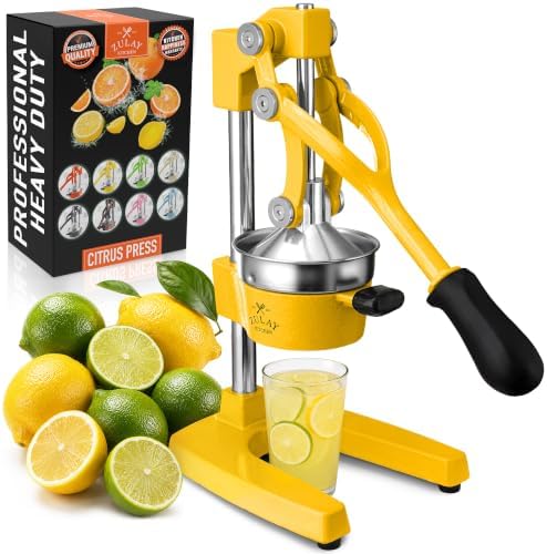 Zulay Kitchen Cast Iron Juicer, Orange Manual Juicer, Citrus Press, Yellow by ZulayKitchen