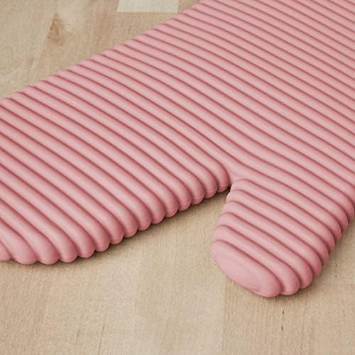KITCHENAID Ribbed Soft Silicone Oven Mitt 2-Pack Set, 7.5"x13", Dried Rose - Image 3