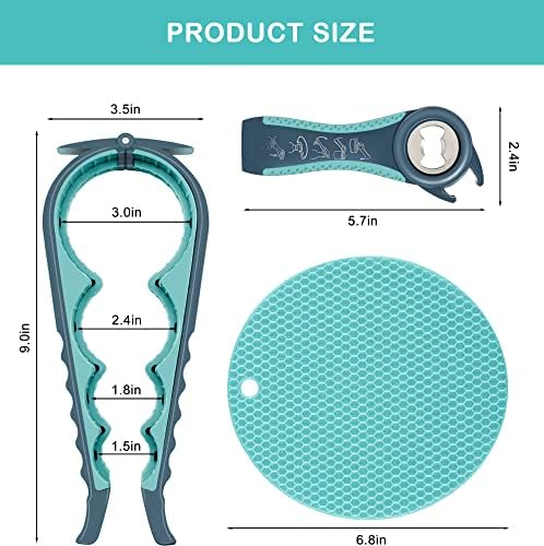 Jar Opener for Weak Hands, Seniors with Arthritis, 5 in 1 Multi Function Bottle Opener Lid Opener for Arthritic Hands with Non Slip Rubber Jar Opener Gripper Pad - Image 6