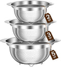 Stainless Steel Colander for Kitchen, Strainers and Colanders, 5-3-2 Qt by STOCKPOT
