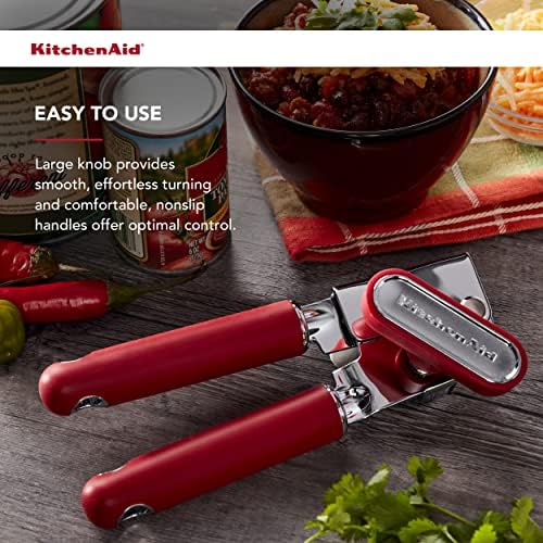 KitchenAid Classic Multifunction Can Opener and Bottle Opener Easy to Use, Razor Sharp Stainless Steel Cutting Wheel, Soft Ergonomic Handles, Soft Red, 8.34-Inch (Pack of 12) - Image 6