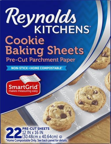 Reynolds Kitchens Cookie Baking Sheets, Pre-Cut Baking Parchment Paper Sheets for Cookies, Oven-Safe up to 425 Degrees, Reusable Up to 3X, No-Mess Cleanup, 12 in x 16 in, 22 Count (Pack of 2) - Image 2