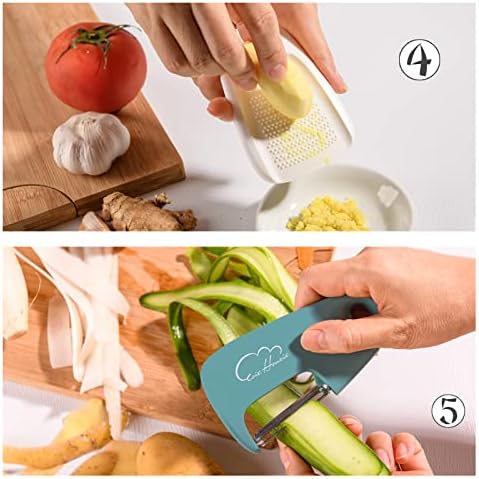 Kitchen Gadgets Set, Stackable for Saving Space, Blue, 5 Pieces - Image 2