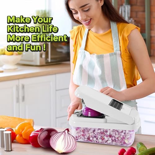 Yusshn Vegetable Chopper, 12-in-1 Food Veggie Chopper Cutter with Container - Image 2