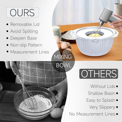 4-1 Strainer with Bowl Set - Rotatable Colander for Kitchen(Patented) - Strainers and Colanders - Pasta Strainer with New Upgraded Graters for Fruit Veggie Fun Kitchen Presents - White - Image 5