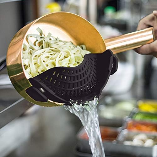 AUOON Clip On Strainer Silicone for All Pots, Standard 8.86 x 3.55in, Black - Image 6
