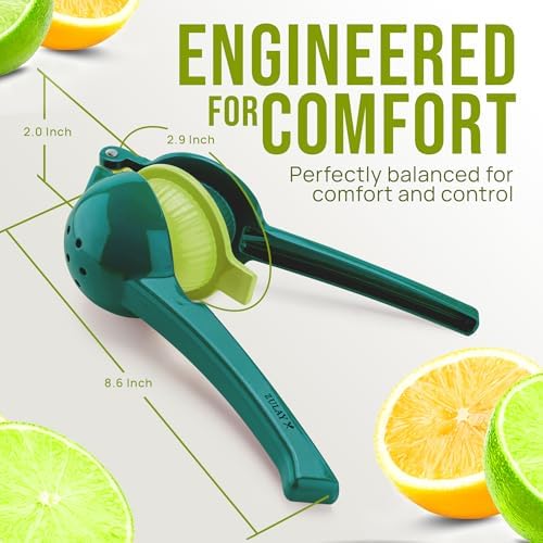 Zulay Kitchen Metal 2-in-1 Lemon Squeezer - Sturdy Max Extraction Hand Juicer Lemon Squeezer Gets Every Last Drop - Easy to Clean Manual Citrus Juicer - Easy-Use Lemon Juicer Squeezer - Green/Lime - Image 5