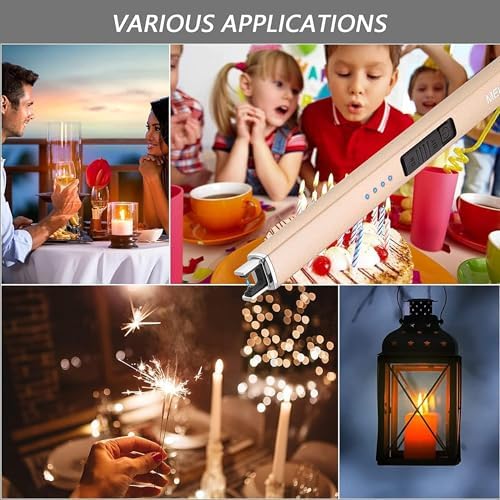 MEIRUBY 2 Pack Electric Candle Lighter, Christmas Stocking Stuffers Gifts for Women Mom Men Wife Sister, USB Arc Rechargeable Windproof Long Lighter for Candle BBQ Housewarming Birthday Gifts Idals - Image 7