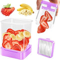 Strawberry Slicer Cup, Fruit Cutter – Quick-Slice, Meal Prep, Purple by GENGCANG