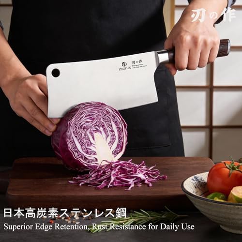 imarku Meat Cleaver 7 Inch, Japanese High Carbon Stainless Steel Chopper - Image 3