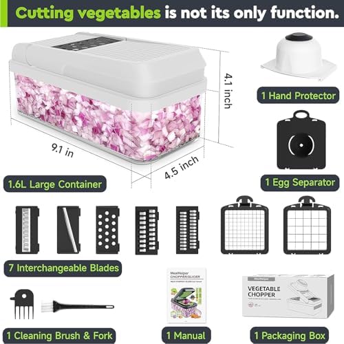 MealHelper 12-in-1 Vegetable Chopper, Food Veggie Chopper With Container - Image 2