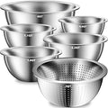 DUTZUN Kitchen Gadgets, Stainless Steel Mixing Bowls & Colander Strainer by DUTZUN