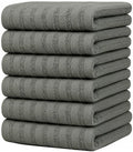 Premium Kitchen Towels 6 Pack 100% Cotton, 20"x28" - Anthracite Solid by BumbleTowels