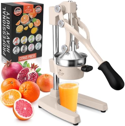 Zulay Kitchen Cast Iron Juicer, Orange Manual Juicer, Citrus Press, Cream by ZulayKitchen