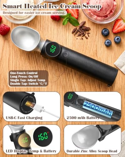 Heated Ice Cream Scoop Rechargeable, Electric Scooper with Drip-Proof Stand - Image 4