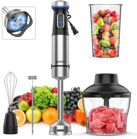 Ganiza Immersion Blender 5 in 1 Hand Blender Max 1000W Heavy Duty Motor by Ganiza
