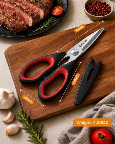 Astercook Kitchen Scissors, 3-Pack Heavy Duty Kitchen Shears with Stainless Steel Blades for Meat, Poultry, Herbs, Vegetables and Packaging, Dishwasher Safe - Image 4