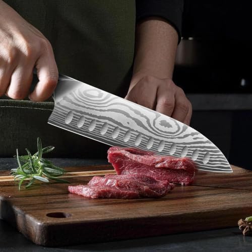 Santoku Knife 7 Inch with Sharp Japanese High Carbon Stainless Steel - Image 5