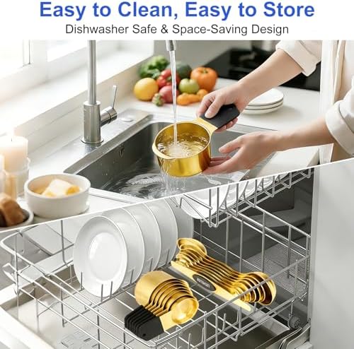 Magnetic Measuring Cups and Spoons Set-Heavy Duty 304 Stainless Steel Cups - Image 5