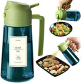 TrendPlain 16oz/470ml Blue Glass Olive Oil Sprayer for Cooking - 2 in 1 Olive Oil Dispenser for Kitchen Gadgets, Air Fryer, Salad, and BBQ - Green by TrendPlain