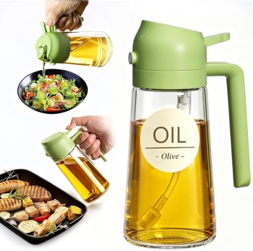 Pure Future 2-in-1 Olive Oil Sprayer for Cooking, Dispenser Bottle (Green) by PureFuture