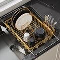 JASIWAY Gold Dish Drying Rack Over the Sink with Utensil Holder by JASIWAY