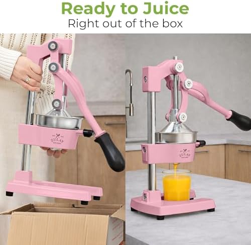 Zulay Kitchen Cast Iron Juicer, Orange Manual Juicer, Citrus Press, Rose - Image 3