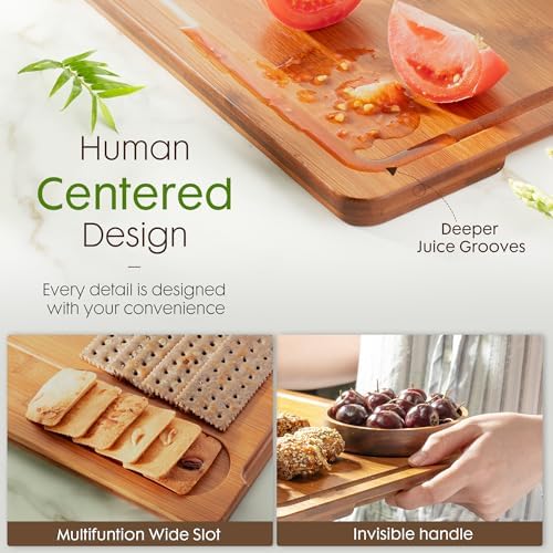 Astercook Deep-Carbonized Bamboo Cutting Boards for Kitchen - Image 2