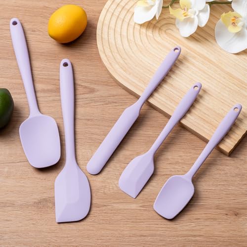 Silicone Spatula Set,5 Piece Food Grade Rubber Spatulas,Lavender - Image 6