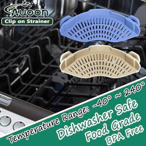AUOON Clip On Pot Strainer Silicone, Standard 8.86 x 3.55in, Blue Velvet - Image 2