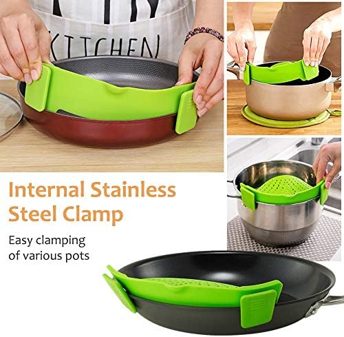 YEVIOR Clip on Strainer for Pots Pan Pasta,Silicone Food Pan Strainer - Image 4