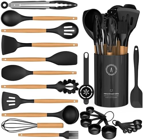 Silicone Kitchen Utensils Set, Heat-Resistant Cooking Utensils, BPA-Free by AVGPD