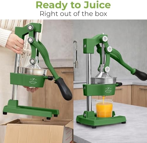 Zulay Kitchen Cast Iron Juicer, Orange Manual Juicer, Citrus Press, Green - Image 3
