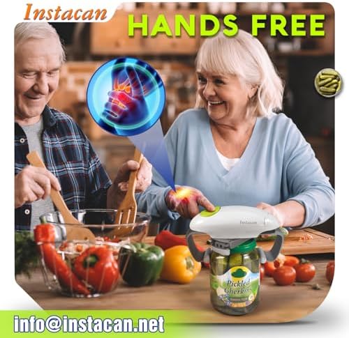 INSTACAN Higher Torque and One Touch Electric Jar Opener Easy Remove Almost Size Lid with Auto-Off, Powerful Bottle Opener for Arthritic Hands, Automatic Jar Opener for Weak Hands and Seniors (White) - Image 3