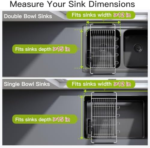 JASIWAY Dish Drying Rack in Sink, Dish Drainer with Cup and Utensil Holder - Image 3
