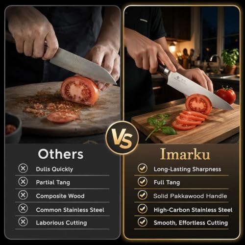 imarku 5PCS Kitchen Knife Set - Japanese High Carbon Stainless Steel Knives - Image 5