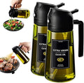 CXINYI - 16oz/470ml Olive Oil Dispenser for Kitchen with Stickers - 2 in 1 Olive Oil Sprayer for Cooking, Air Fryer, and Salad, 2 Black (Light-Proof Kitchen Gadget) by CXINYILLC