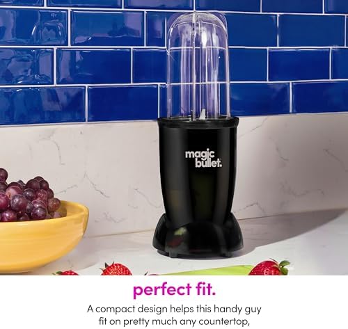 magic bullet Blender Set, 7-Piece Set, 250W Blender and Food Processor, 2 Blending Cups, Cross Blade, Compact Design, Smoothies, Sauces, Black, MBR-0701AK - Image 7