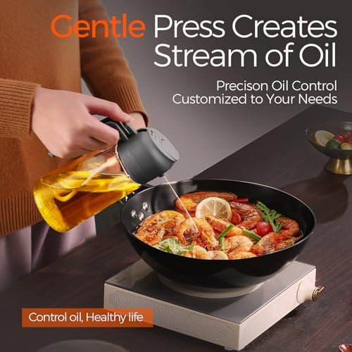 YARRAMATE 16 oz 2-in-1 Glass Olive Oil Sprayer for Cooking, Grey - Image 4