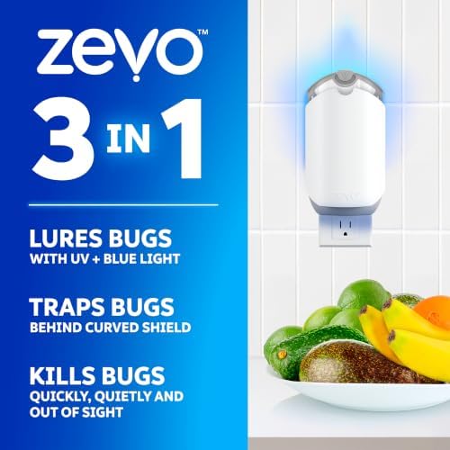 Zevo Flying Insect Trap for Fruit Flies & Gnats, 1 Plug-in Base & 1 Refills - Image 2