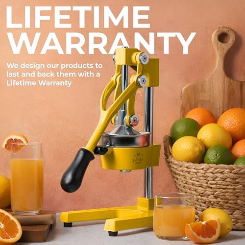 Zulay Kitchen Cast Iron Juicer, Orange Manual Juicer, Citrus Press, Yellow - Image 6