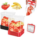 Strawberry Slicer Cup, Fruit Cutter – Quick-Slice, Meal Prep, Black + Red by GENGCANG