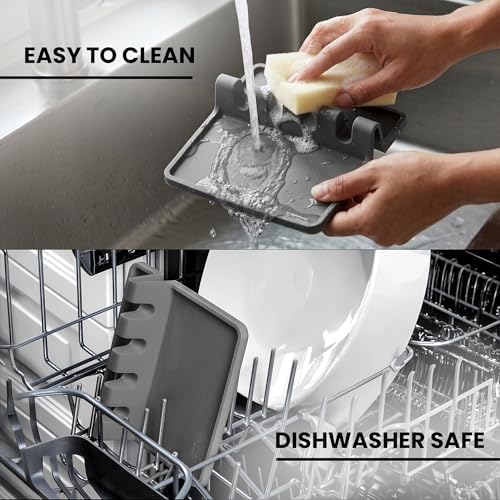 Zulay Kitchen Spoon Rest for Multiple Utensils High Heat-Resistant Silicone Drip Pad, BPA-Free Spoon Holder for Stove Top, Kitchen Gadget Holder for Ladles, Tongs, Cooking Spatula - Makes Great Gift - Image 3