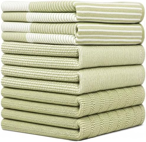 Premium Kitchen Towels 6 Pack 100% Cotton, 20"x28" Dish Towels - Sage - Image 2