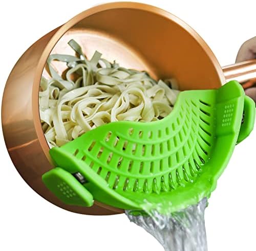 AUOON Clip On Strainer for Pots, Standard 8.86 x 3.55 in, Green by AUOON