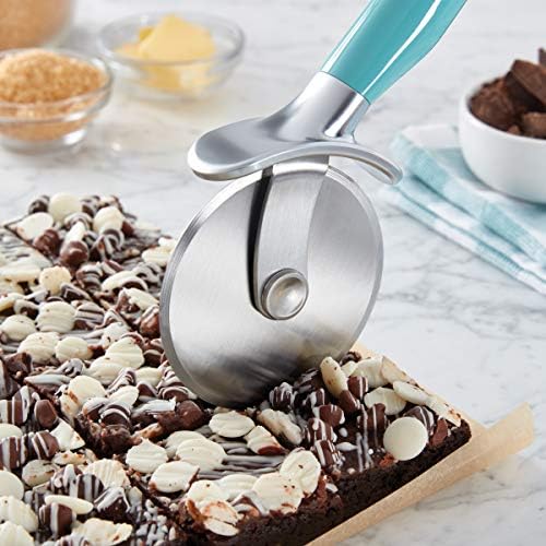 KitchenAid Classic Pizza Wheel with Sharp Blade For Cutting Through Crusts, Pies and More, Built In Finger Guard for Safety and Comfort Grip to Protect Fingers, Dishwasher Safe, 9-Inch, Aqua Sky - Image 2
