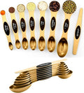ChefAide Set of 8 Magnetic Measuring Spoons, Stainless Steel, Dual Sided by ChefAide