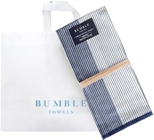 Premium Kitchen Towels 6 Pack 100% Cotton, 20"x28" Dish Towels - Navy Blue - Image 5