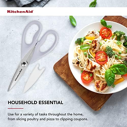 KitchenAid All Purpose Kitchen Shears with Protective Sheath Durable Stainless Steel Scissors,Dishwasher Safe,Soft Grip Comfort Handle,8.72 Inch,Lavendar Cream,(Pack of 2) - Image 6