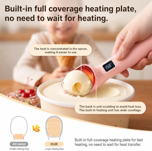 Heated Ice Cream Scoop Rechargeable, 3 Heat Settings, Electric Scooper - Image 3